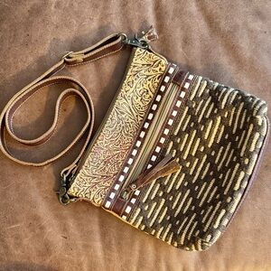 Myra Bag Brown and Cream Crossbody